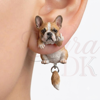 French Bulldog Middle Finger Earring