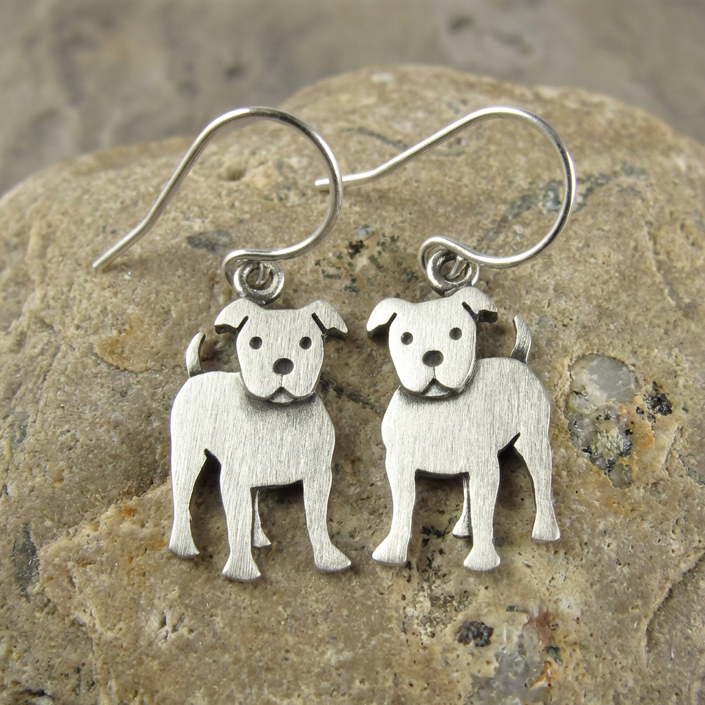 Tiny Pit Bull Earrings