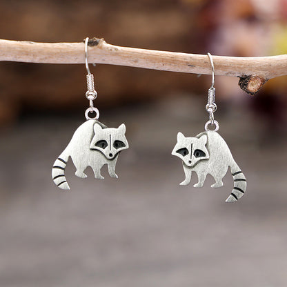 Vintage Raccoon Earrings