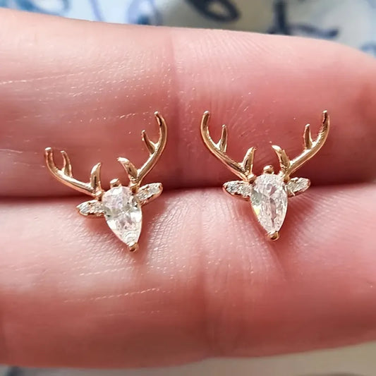 Christmas Deer Antler Earrings