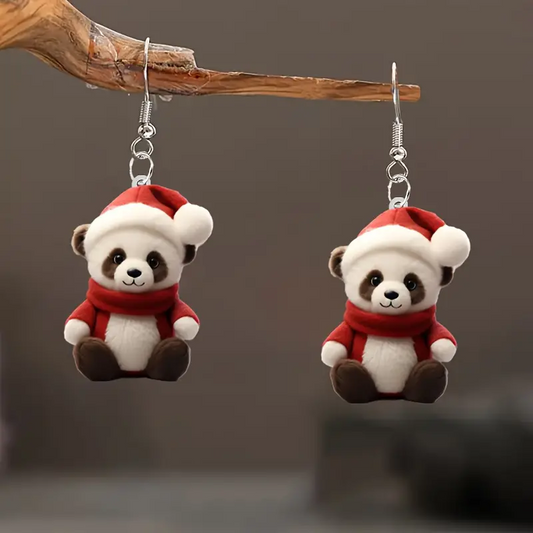 Christmas Cute Panda Earrings