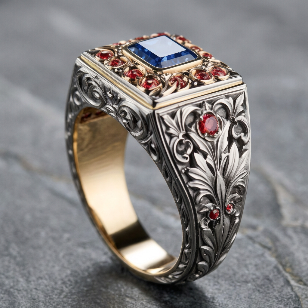 Two Tone Retro Luxury Ring