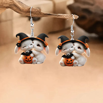 Halloween Twin Bunny Dangle Earrings