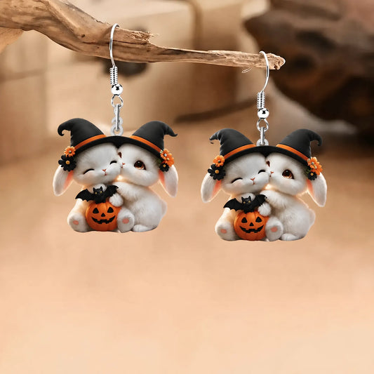 Halloween Twin Bunny Dangle Earrings