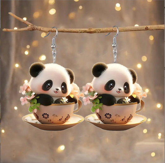 Christmas Cute Panda Earrings