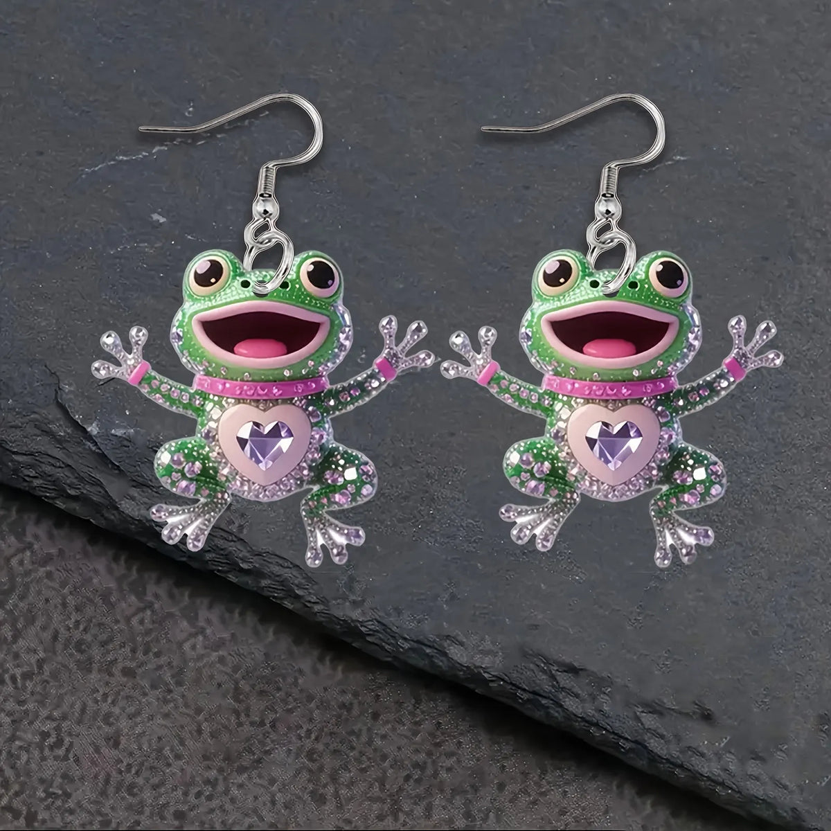 Women'S Sparkling Frog Pendant Earrings