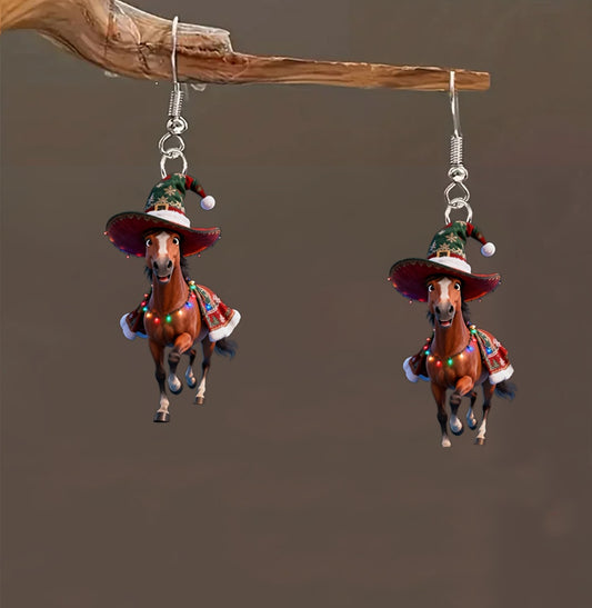 Christmas Pony Hat Earrings