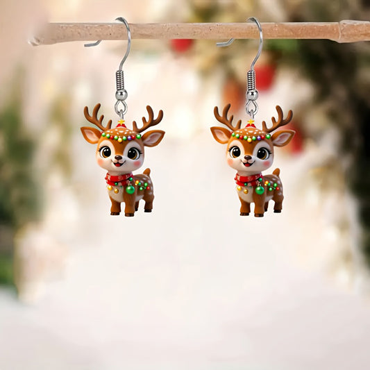 Christmas Cute Christmas Deer Pattern Earrings