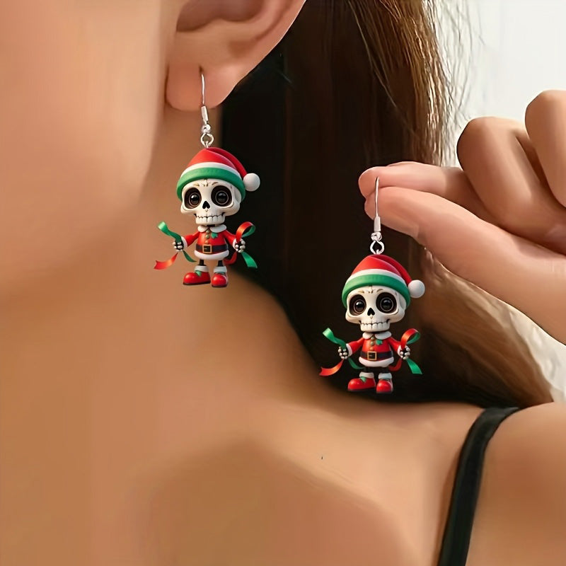 Christmas Gothic Cute Mexican-Style Skull Earrings