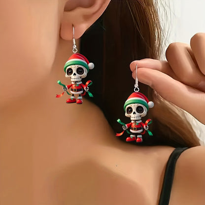 Christmas Gothic Cute Mexican-Style Skull Earrings