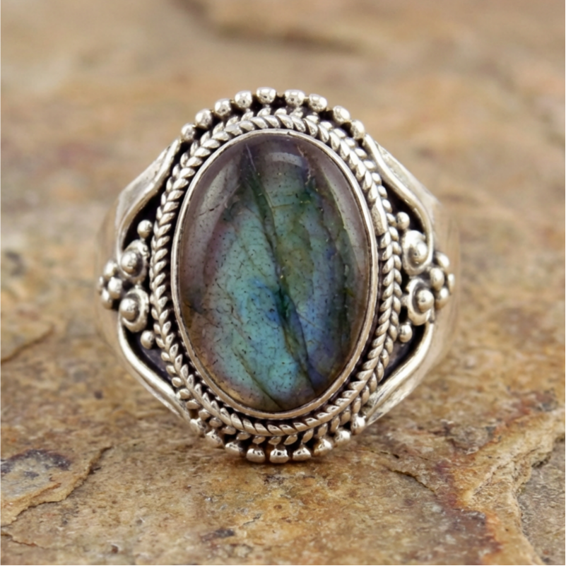Sterling Silver Labradorite Gem Ring
