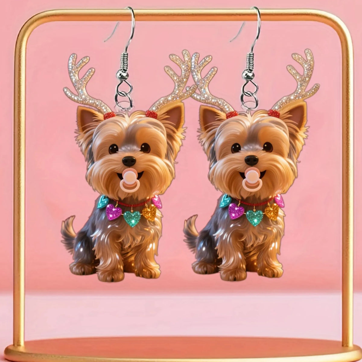 Christmas Teddy Dog Earrings