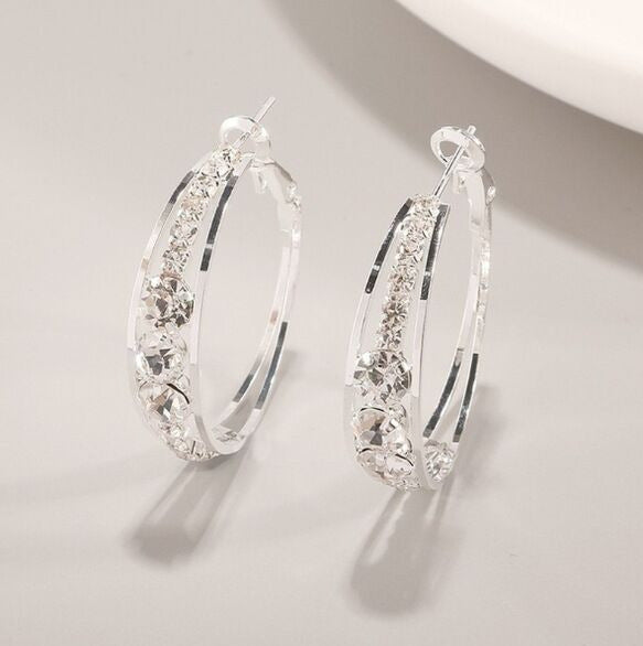 Diamond Studded Circular Earrings