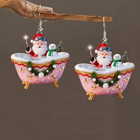 Christmas Santa & Snowman Earrings