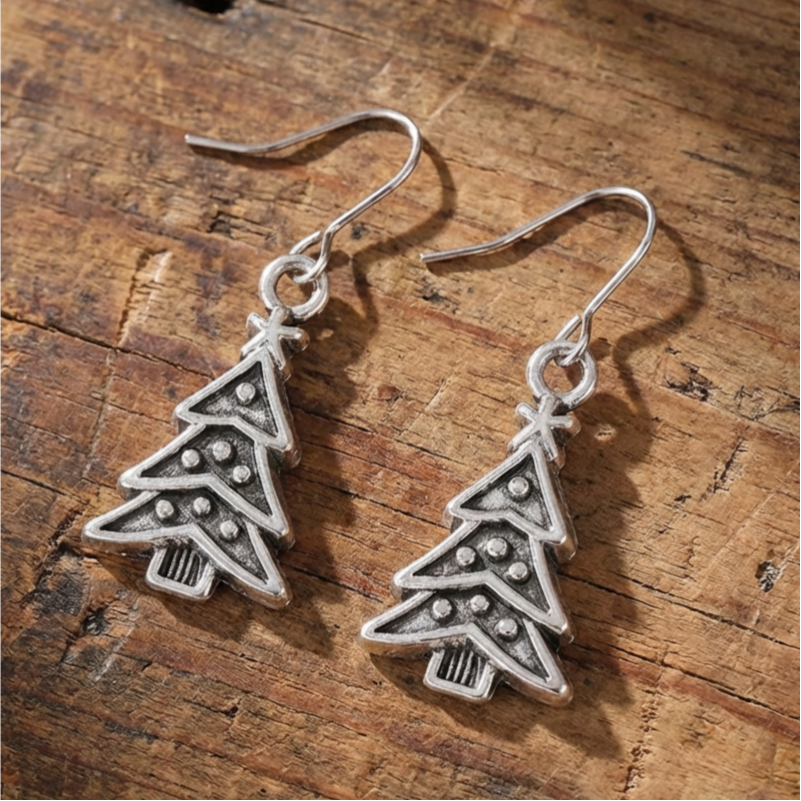 Vintage Christmas Texture Earrings