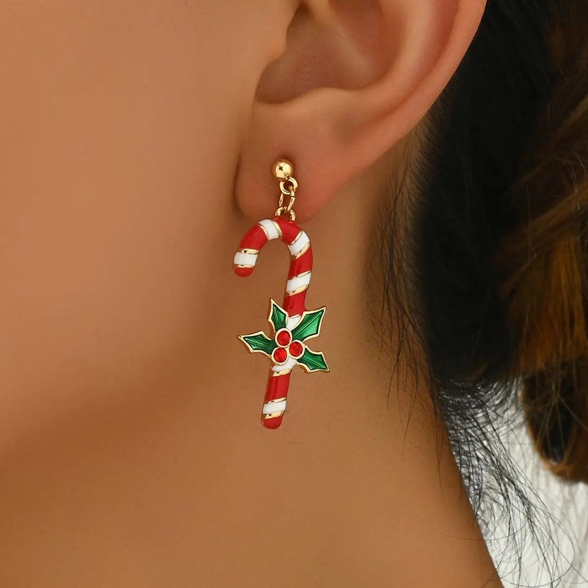 Stylish Christmas Cane Earrings