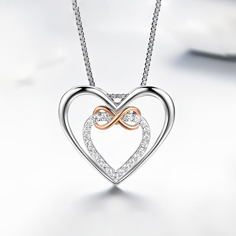 For Granddaughter - S925 Two hearts Infinity Necklace