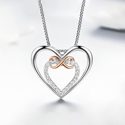 For Granddaughter - S925 Two hearts Infinity Necklace
