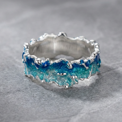 Irregular Blue Gradient Ring