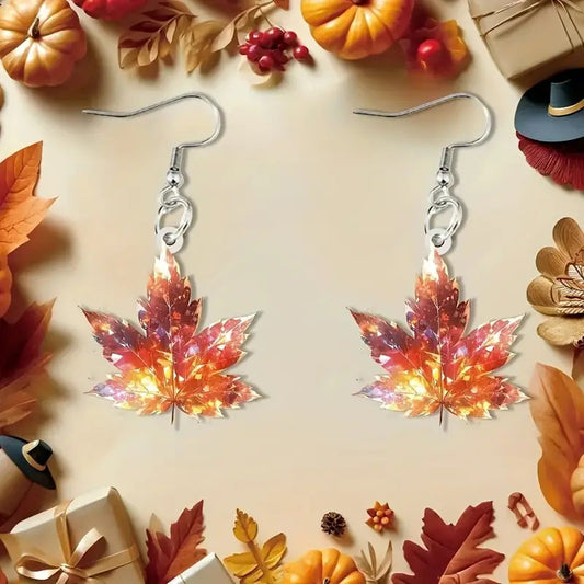 Maple Leaf Acrylic Earrings