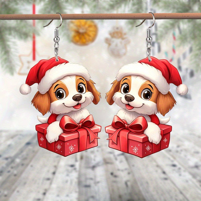 Happy Christmas Dog Earrings