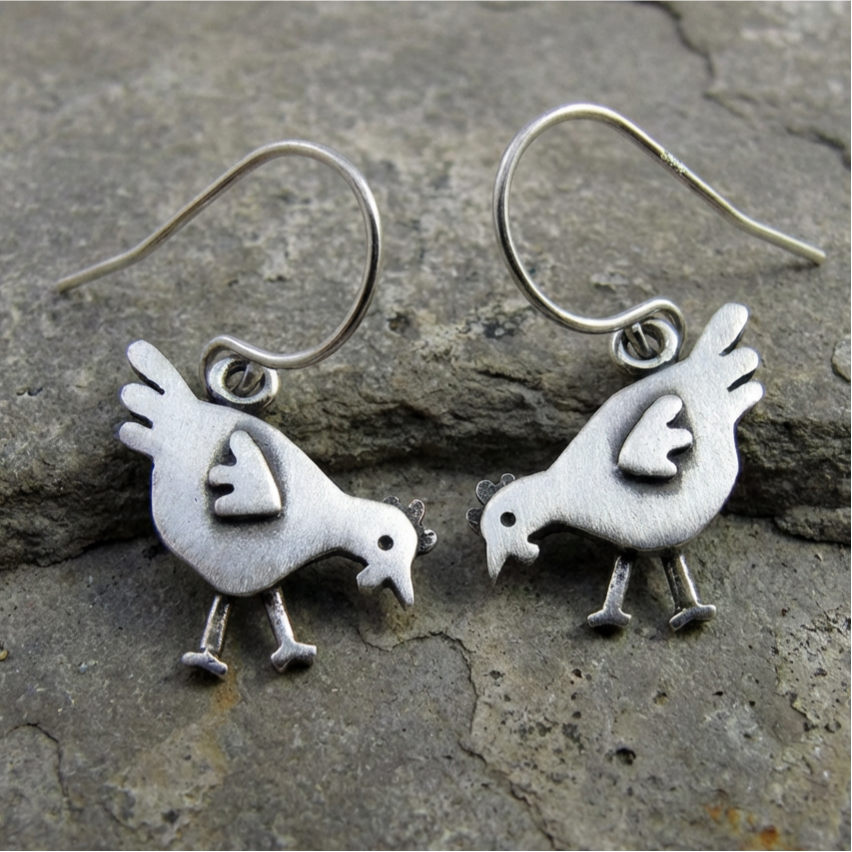 Vintage Chicken Earrings