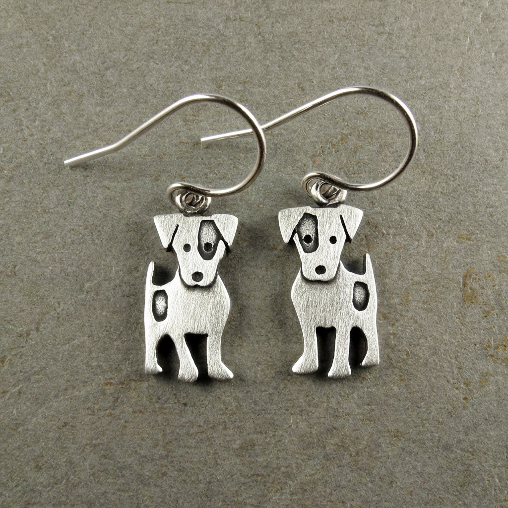 Tiny Jack Russell Terrier Earrings