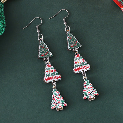 Christmas Tree Snowflake Earrings