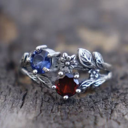 Red And Blue Zircon Ring