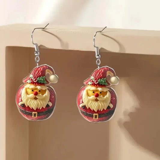 Apple Santa Claus Earrings
