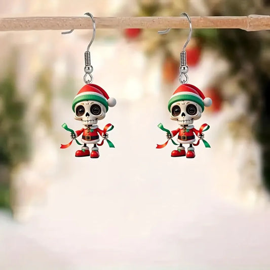 Christmas Gothic Cute Mexican-Style Skull Earrings