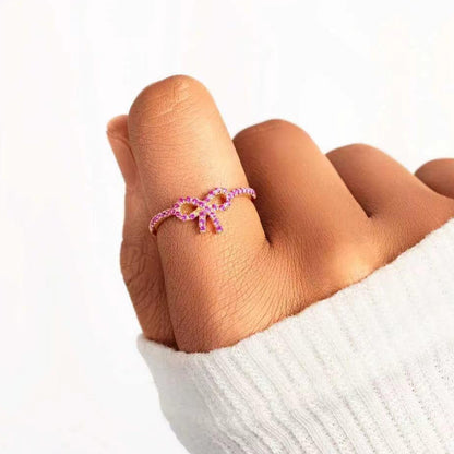S925 You Are A Warrior Pink Ribbon Ring