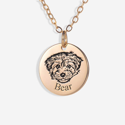 Carry Their Love Closer – Custom Name Pet Portrait Pendant Necklace