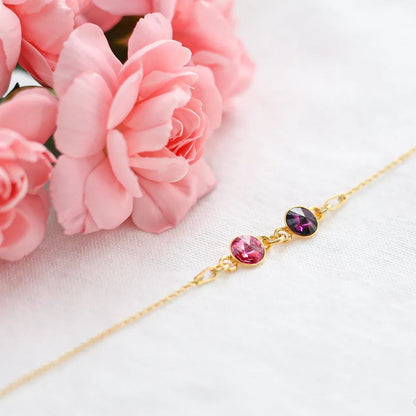 [⚡48% OFF] Grandmother And Granddaughter Forever Linked Together Custom Birthstones Bracelet