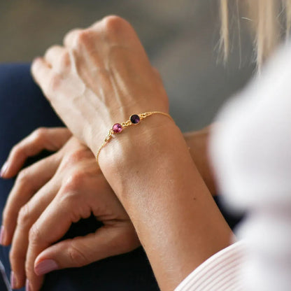 [⚡48% OFF] Grandmother And Granddaughter Forever Linked Together Custom Birthstones Bracelet