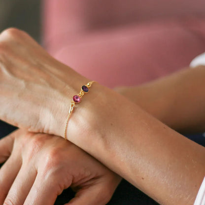 [⚡48% OFF] Grandmother And Granddaughter Forever Linked Together Custom Birthstones Bracelet