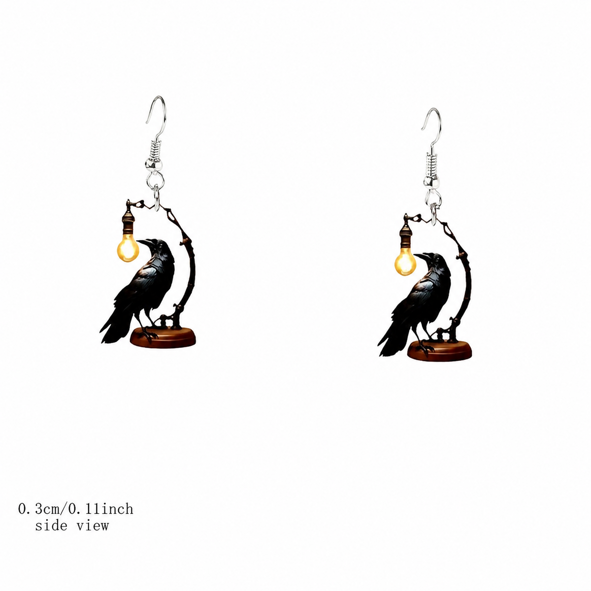 Vintage Acrylic Crow Earrings