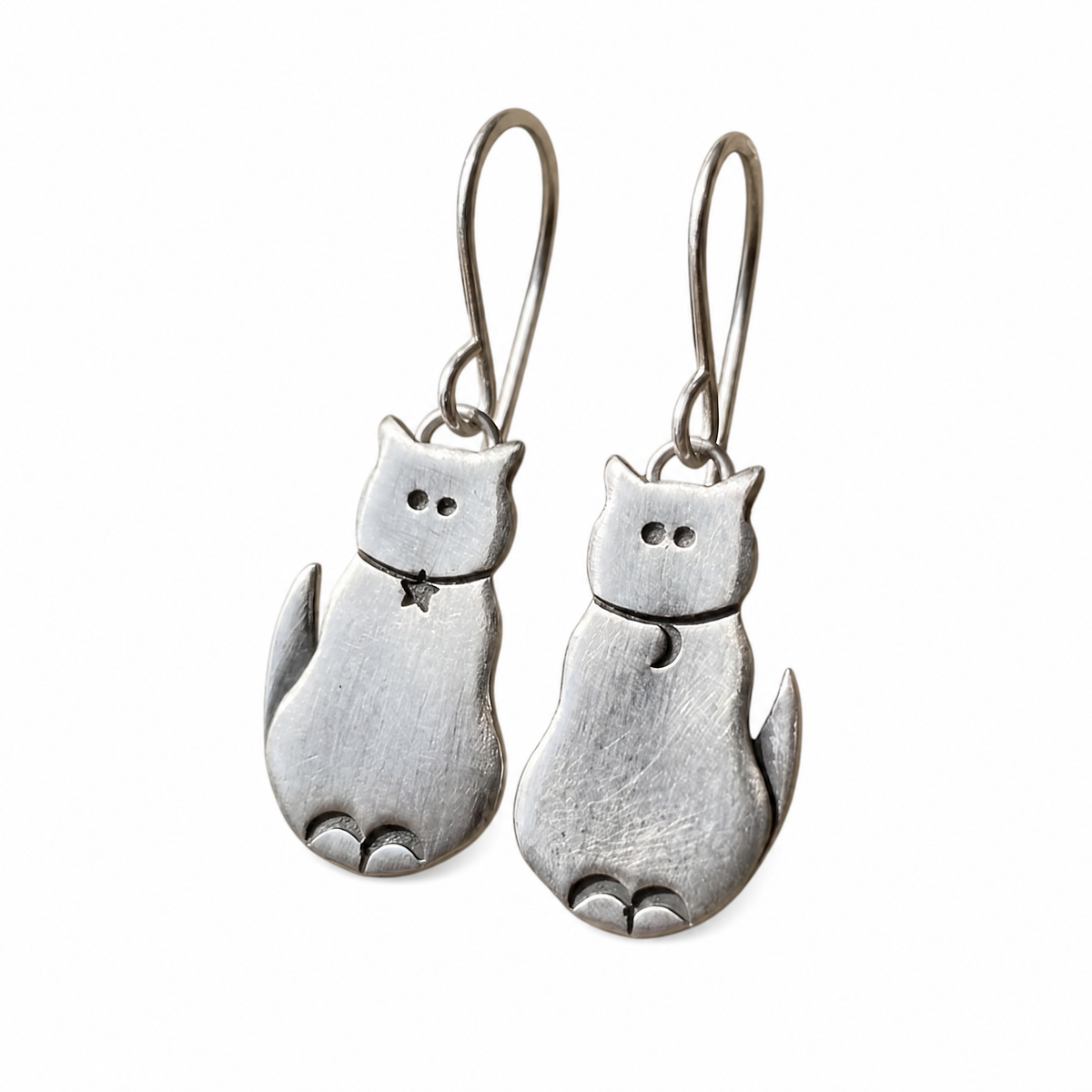 Vintage Silver Cat Earrings