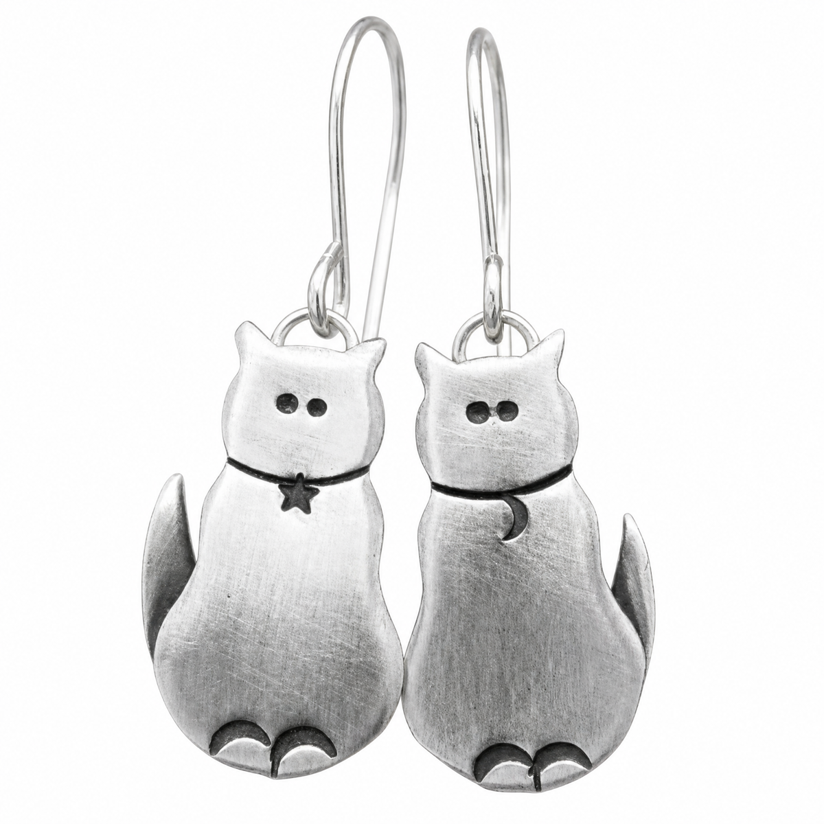 Vintage Silver Cat Earrings