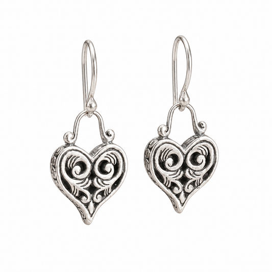 Vintage Elegant Heart Pattern Pendant Earrings