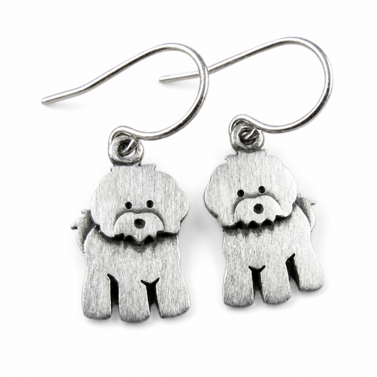 Tiny Bichon Frise Earrings