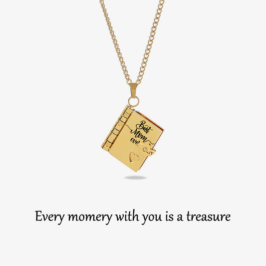 For My Incredible Mom Book Necklace