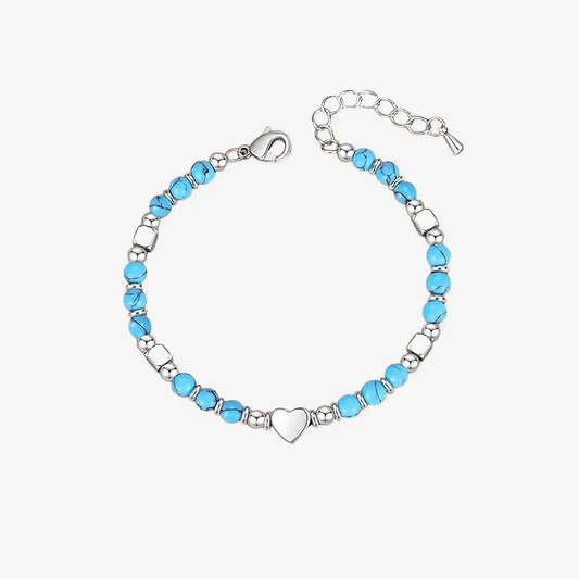 To My Granddaughter-Always keep me in your heart Turquoise Heart Bracelet