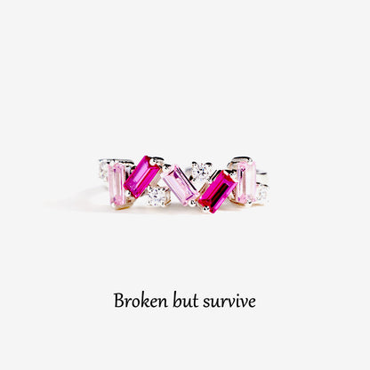 Survive Pink Sparkle Diamond Ring